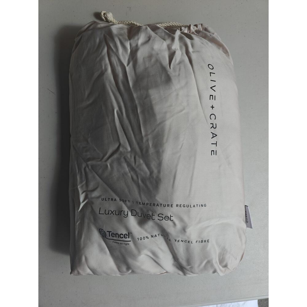 Olive & Crate QUEEN Luxury Duvet Set – Grey Mist – TENCEL™ Ultra Soft Bedding